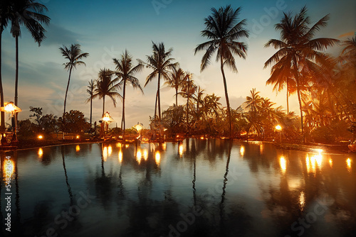 Luxary vacation in Thailand Vietnam travel hotels palm trees © Martin