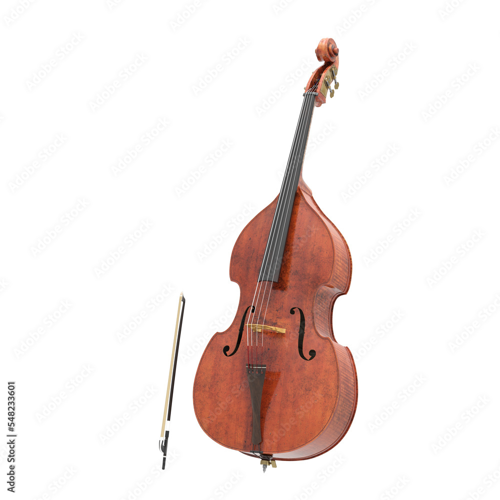 Fototapeta premium Double Bass ダブルベース ベース JAZZ 3DCG 透過PNG
