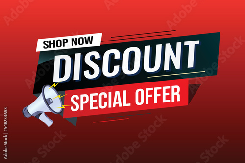 discount special offer word concept vector illustration with lines modern futuristic 3d style for landing page template web mobile app poster banner flyer background gift card coupon label wallpaper