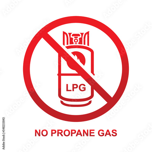 No propane gas sign isolated on white. background vector illustration.