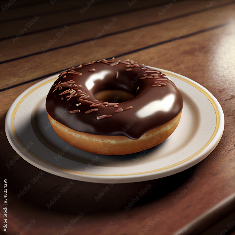 Chocolate donut. Realistic illustration of a chocolate donut Chocolate donut. Realistic illustration of a chocolate donut