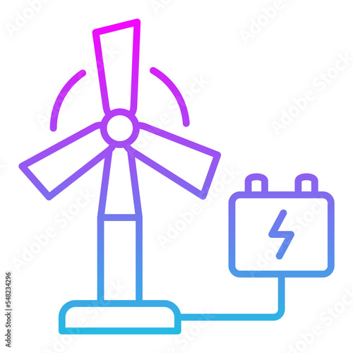 Eolic Energy Line Gradient Icon