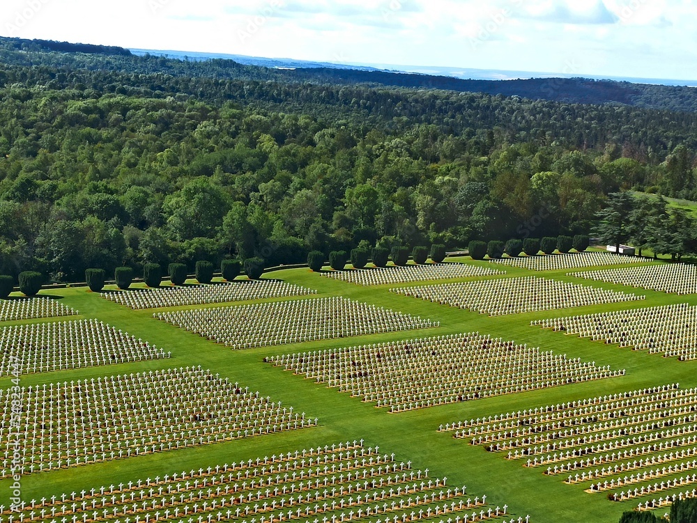 Ossuary and fort of Douaumont - Military cemetery with Christian and Muslim graves - Battle of Verdun	
