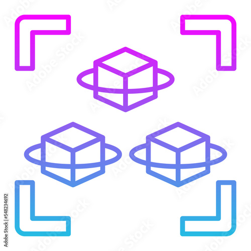 Cubes Line Gradient Icon