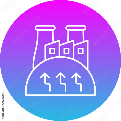 Geothermal Energy Gradient Circle Line Inverted Icon