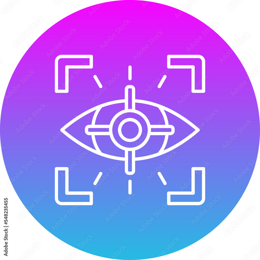 Eye Tracking Gradient Circle Line Inverted Icon Eye Tracking Gradient Circle Line Inverted Icon