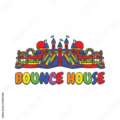 Tela A fun and fun inflatable bounce house logo perfect for a bounce house rental business