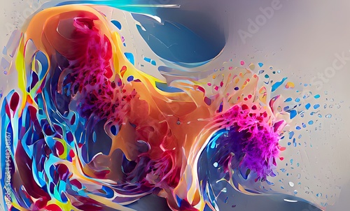 Abstract Rainbow Colorful Fluid Design Art Background, Texture and Illustration	