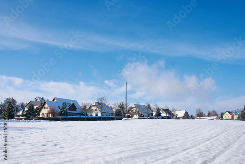 Eigenheimsiedlung in Sohland an der Spree im Winter 