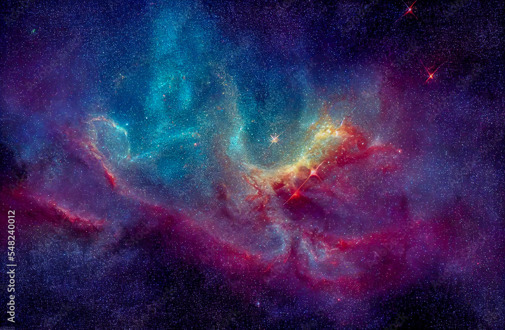 colorful background with nebula galaxy space generative ai generative ai illustration