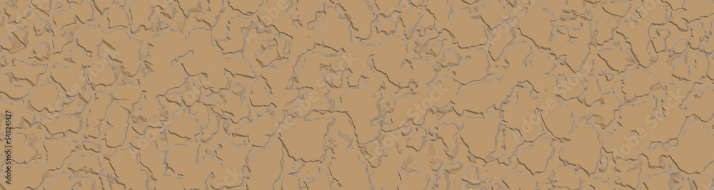 Abstract texture of rough surface. Brown pattern on plane. lunar surface. Horizontal image. Banner for insertion into site. 3D image. 3D rendering.