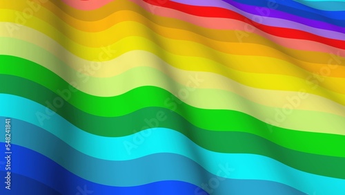 LGBT flag 3d. Gonfalon of sexual minorities.
