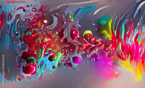 Abstract Christmas Colorful Fluid Design Art Background, Texture and Illustration  © Tom