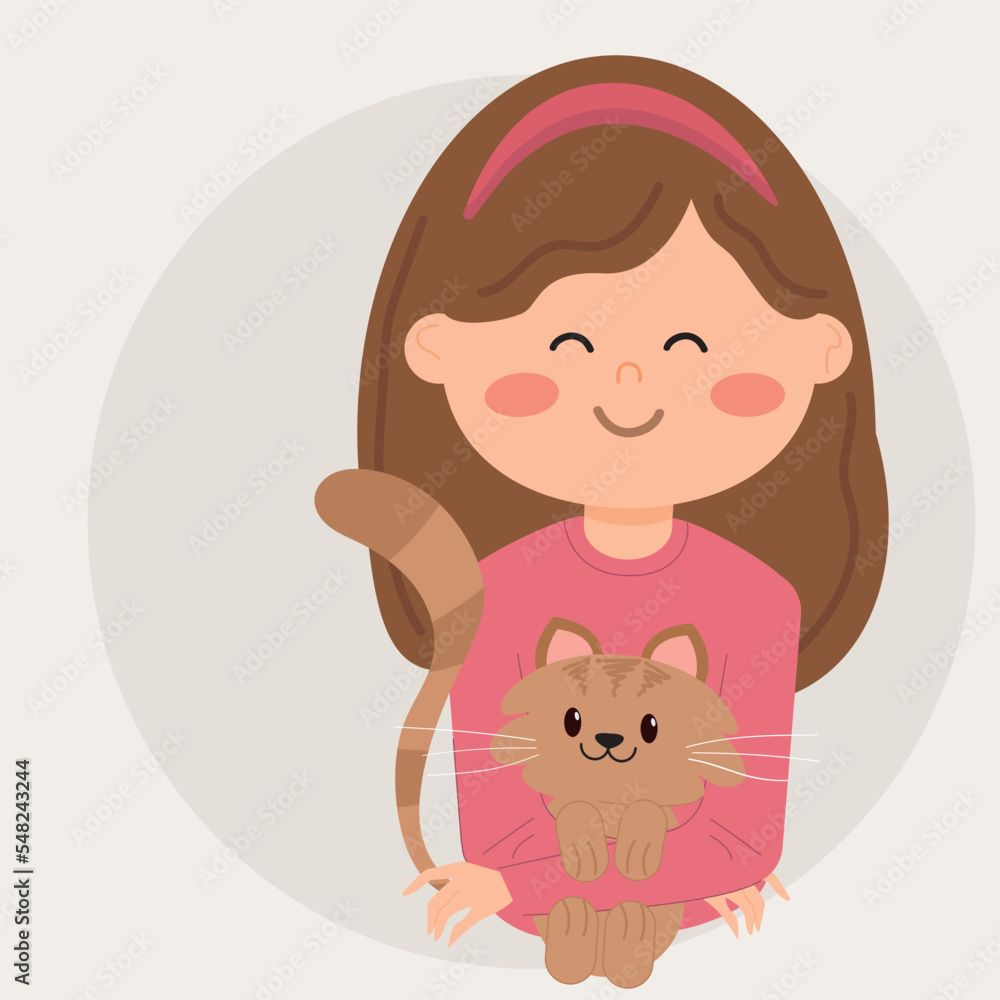 girl with a cat girl with a cat