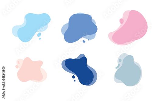Liquid Abstract shapes set backgrounds for WEB and APP design. Isolated Flat Vector background illustration. Various colors modern template.Geometric graphic elements.Landing page design items.