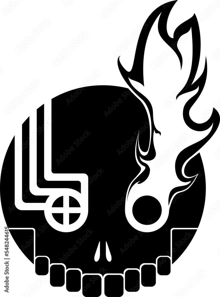 Fototapeta premium ciber skull chip