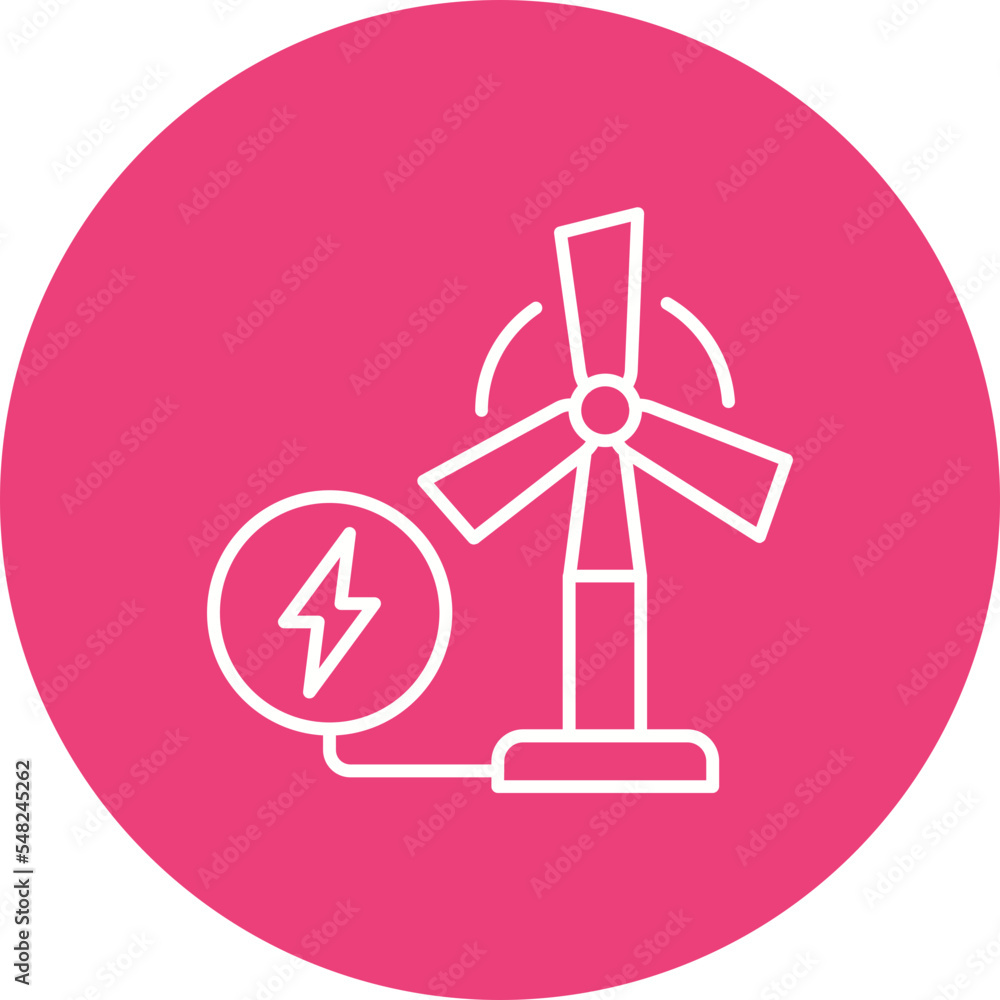 Wind Energy Multicolor Circle Line Inverted Icon Wind Energy Multicolor Circle Line Inverted Icon