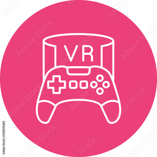 Vr Game Multicolor Circle Line Inverted Icon