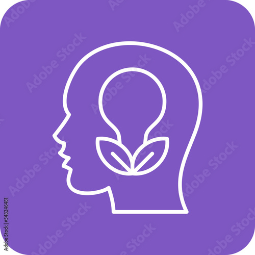 Think Green Multicolor Round Corner Line Inverted Icon