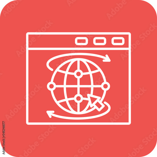 Internet Multicolor Round Corner Line Inverted Icon