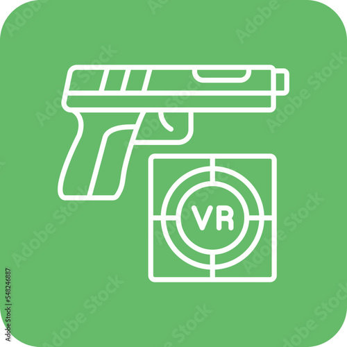 Shooting Game Multicolor Round Corner Line Inverted Icon