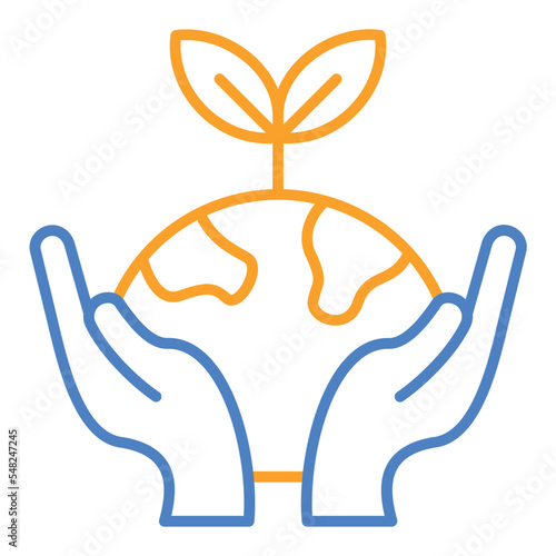 Environment Blue And Orange Line Icon