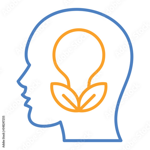 Think Green Blue And Orange Line Icon