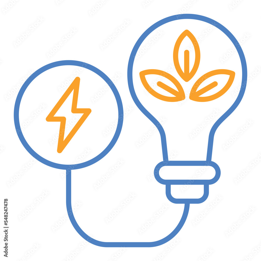 Green Energy Blue And Orange Line Icon Green Energy Blue And Orange Line Icon