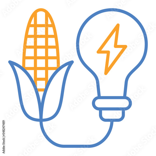 Biomass Energy Blue And Orange Line Icon