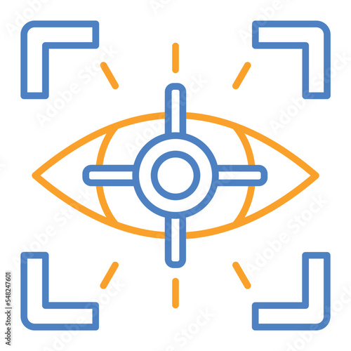 Eye Tracking Blue And Orange Line Icon