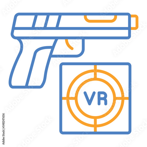 Shooting Game Blue And Orange Line Icon