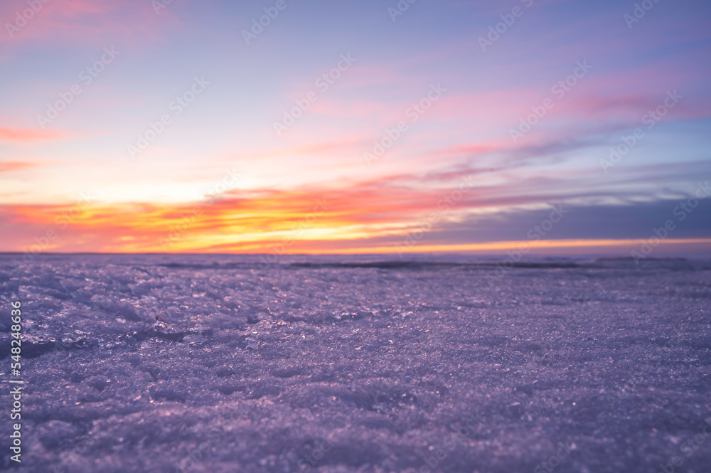 Close-up of the frozen sea. Pörkenäs, Finland.