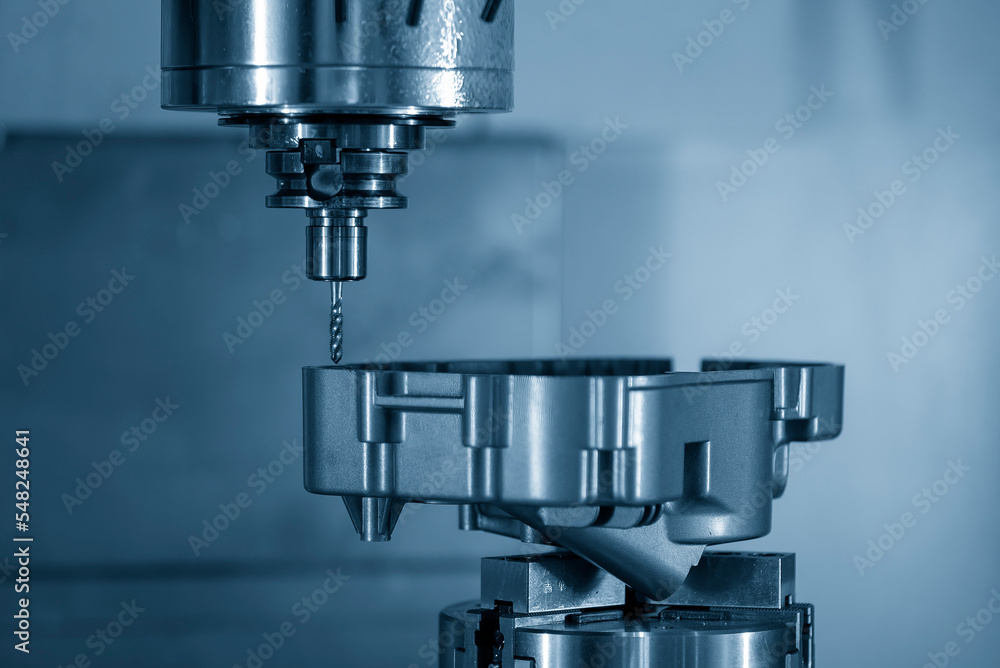 The 4-axis machining center tapping the aluminum gear housing parts. The 4-axis machining center tapping the aluminum gear housing parts.