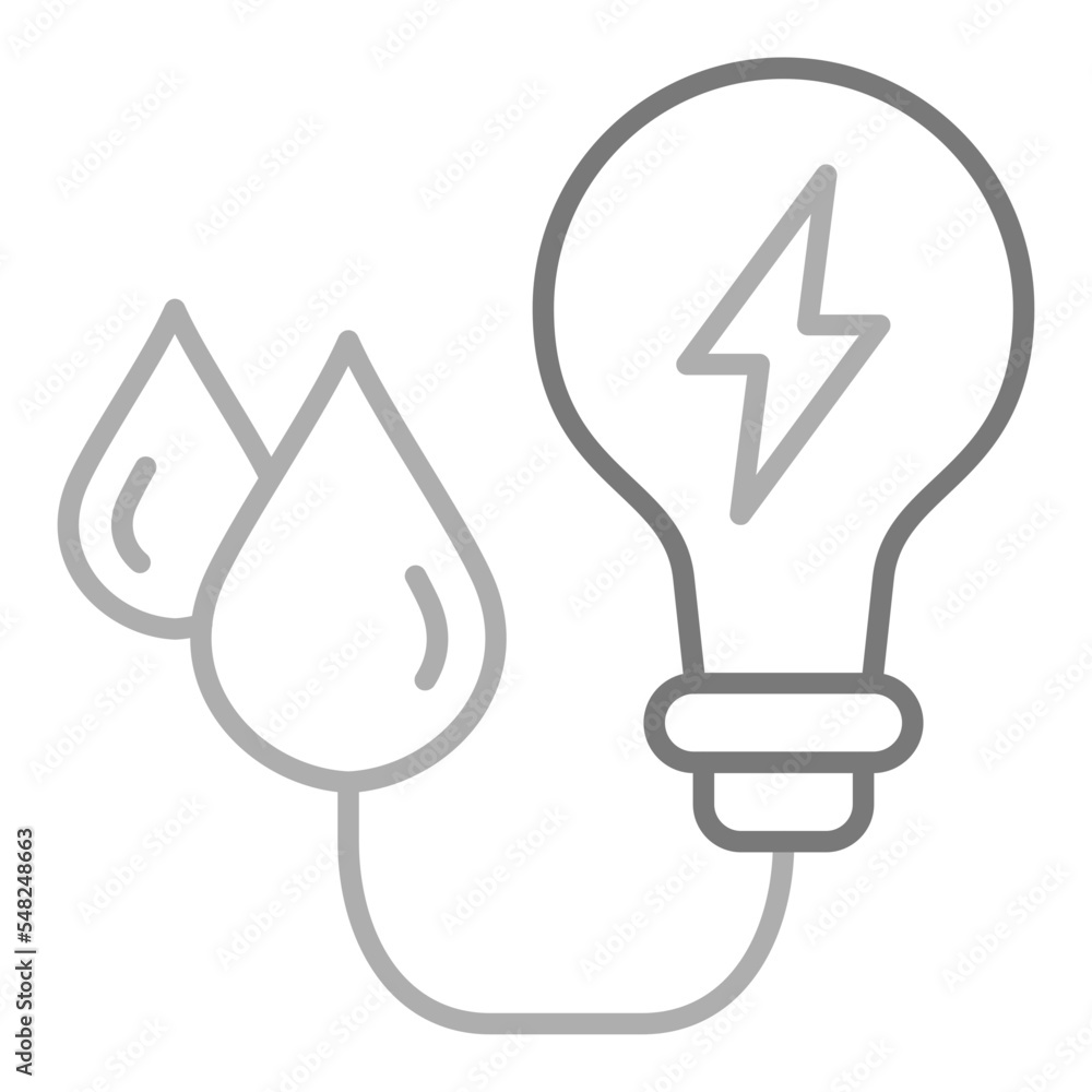 Clean Energy Greyscale Line Icon Clean Energy Greyscale Line Icon