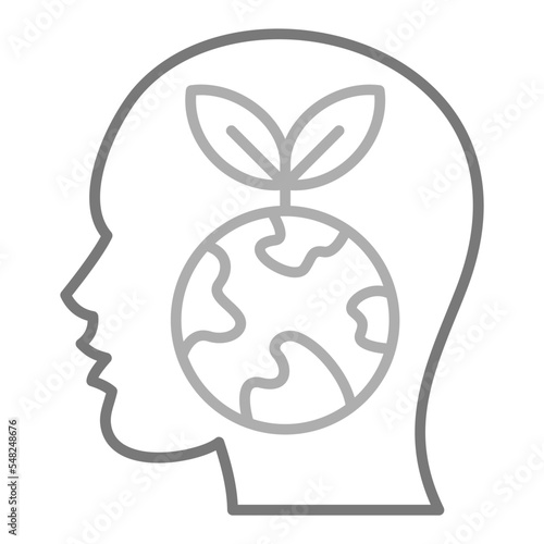 Think Eco Greyscale Line Icon