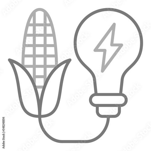 Biomass Energy Greyscale Line Icon