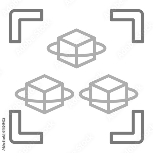 Cubes Greyscale Line Icon