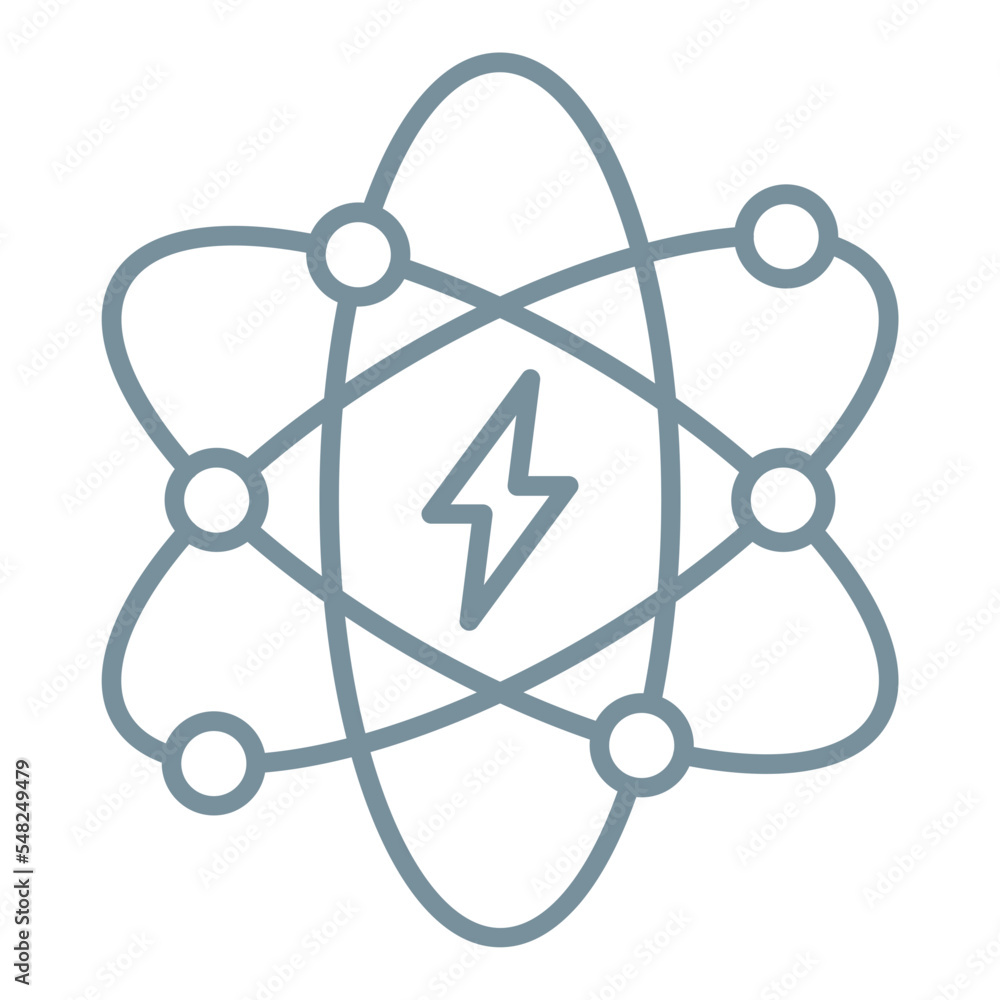 Atomic Energy Multicolor Line Icon Atomic Energy Multicolor Line Icon