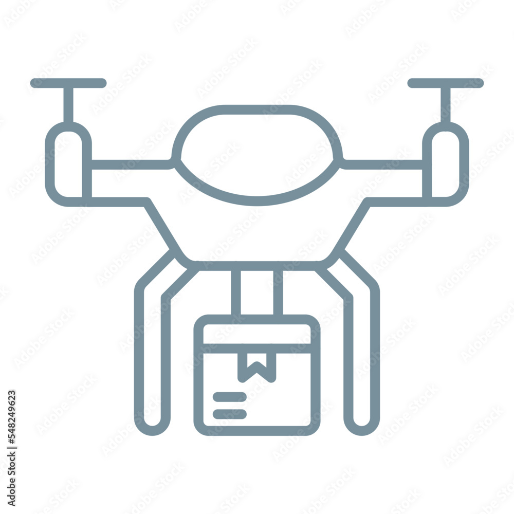 Drone Delivery Multicolor Line Icon Drone Delivery Multicolor Line Icon