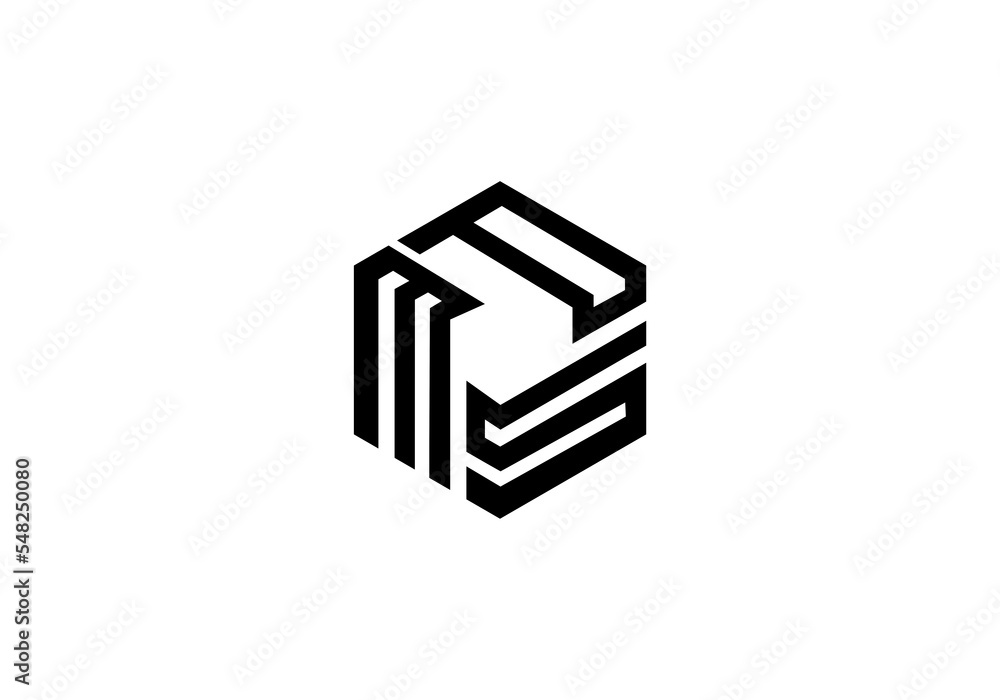 PMS initial letter logo hexagon initial company icon business logo background illustration PMS initial letter logo hexagon initial company icon business logo background illustration