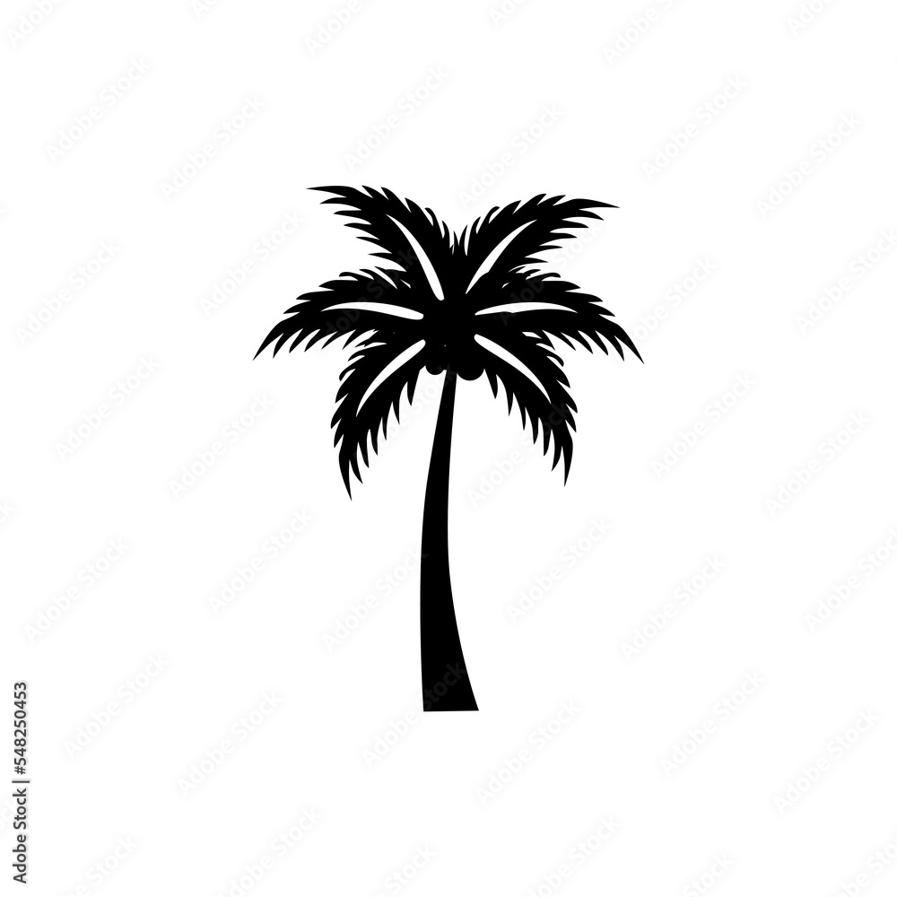 vector black palm icon on white background vector black palm icon on white background