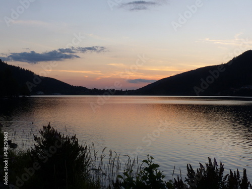 Gerardmer - August 2020 : Visit of the city of Gerardmer - Tour of the beautiful lake in the middle of the Vosges mountains with an August sunset 