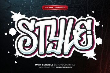 Acrylglasbilder Graffiti style graffiti 3D Editable text Effect Style  © agungkreatif
