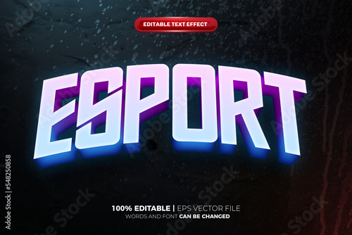 Super Esport Team Glow 3D Editable text Effect Style