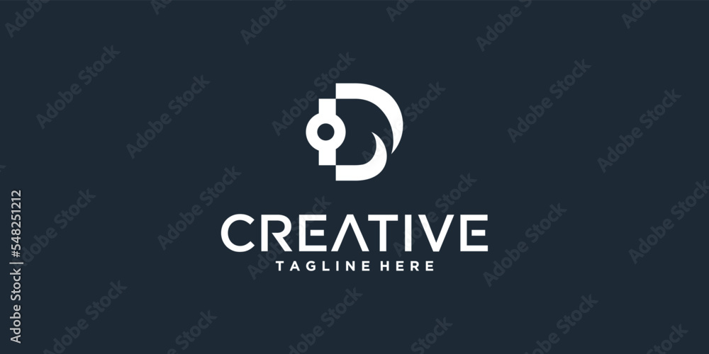 Initial based clean and minimal Logo. D letter creative fonts monogram icon symbol.