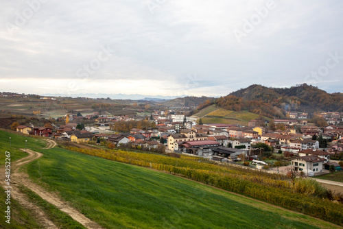 Vezza d' Alba (CN), Italy - November 19, 2022: Vezza d' Alba village and landscape, Vezza d' Alba, Cuneo, Piedmont, Italy.