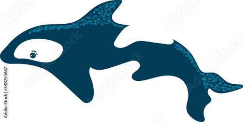 Cartoon style, killer fish, dangerous inhabitant, ocean predatory fish, design, flat vector illustration, isolated on white.