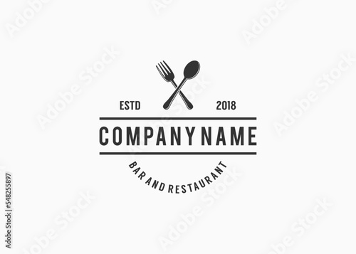 fork and spoon logo design vector illustration template
