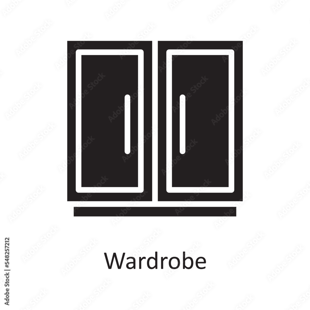Wardrobe Vector Solid Icon Design illustration. Housekeeping Symbol on White background EPS 10 File Wardrobe Vector Solid Icon Design illustration. Housekeeping Symbol on White background EPS 10 File