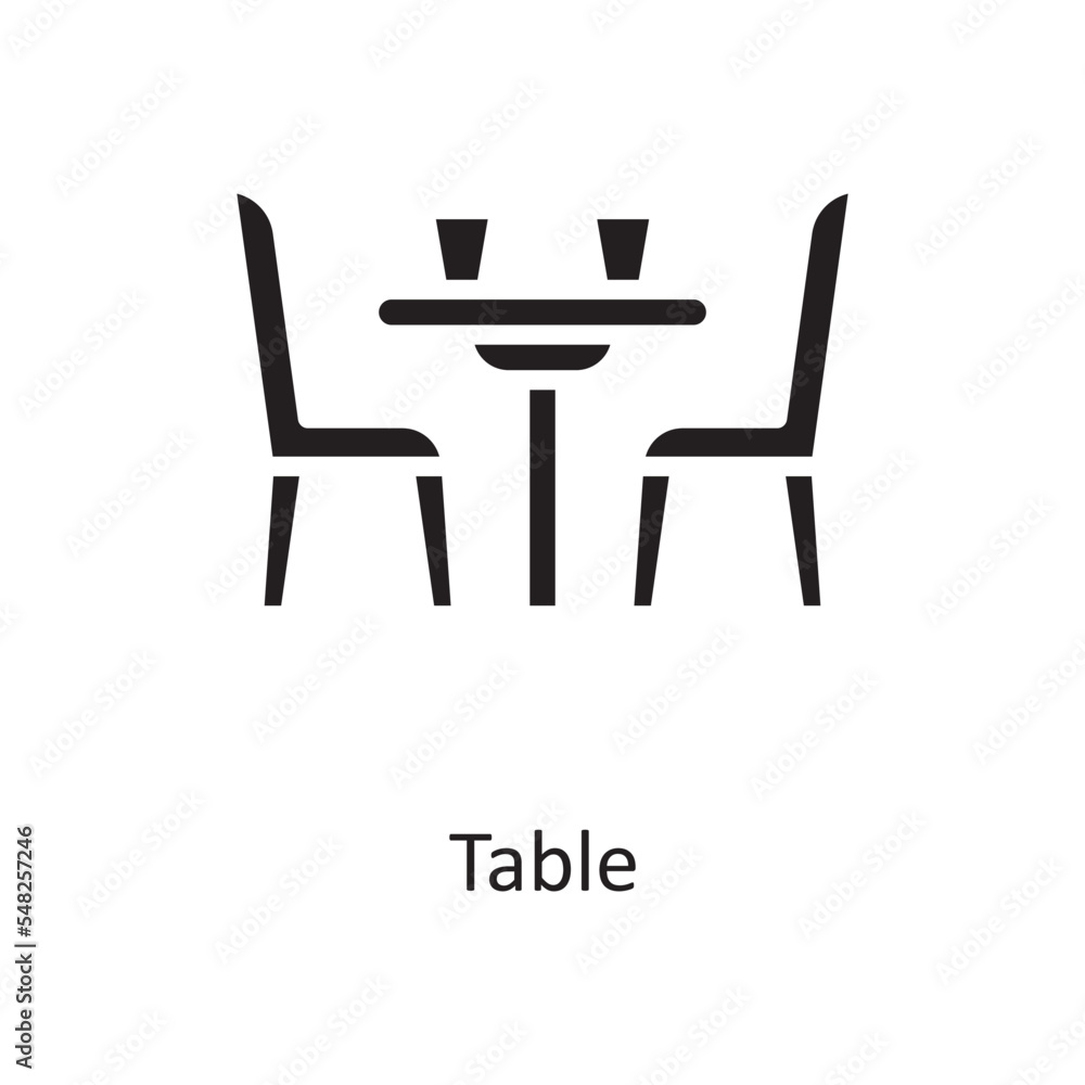 Table Vector Solid Icon Design illustration. Housekeeping Symbol on White background EPS 10 File Table Vector Solid Icon Design illustration. Housekeeping Symbol on White background EPS 10 File